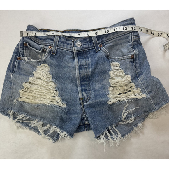 Grunge Vintage Levi's 501 Cut-Off Shorts Distress Embellished Size 29 Button Fly - Picture 7 of 14